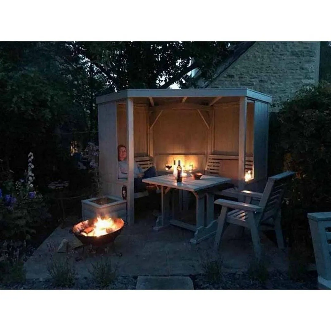 Churnet Valley Garden Furniture Ltd 4 Seasons Room Covered Arbour - Assembly Incl - Set of Cushions Inc in Brown 2