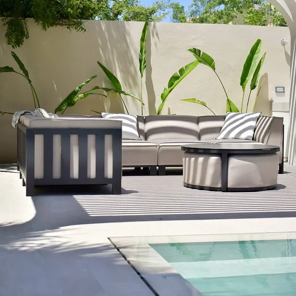 Maze Ibiza Medium Corner Garden Sofa Set with Round Coffee Table 2