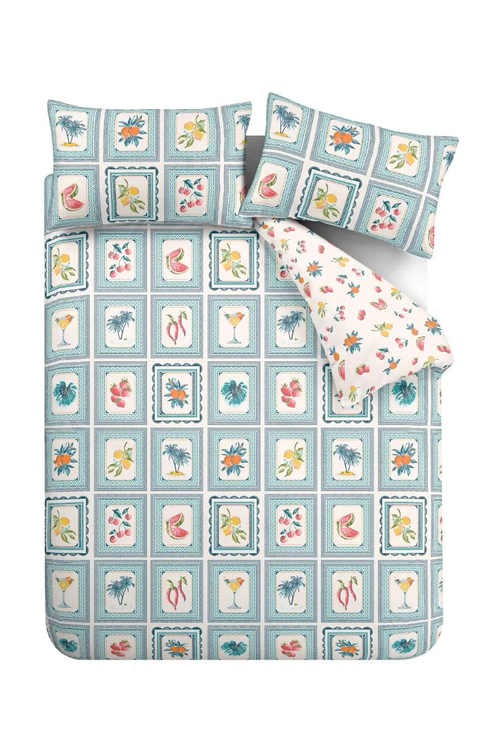 Catherine Lansfield 'Riviera Tiles' Reversible Duvet Cover Set 5