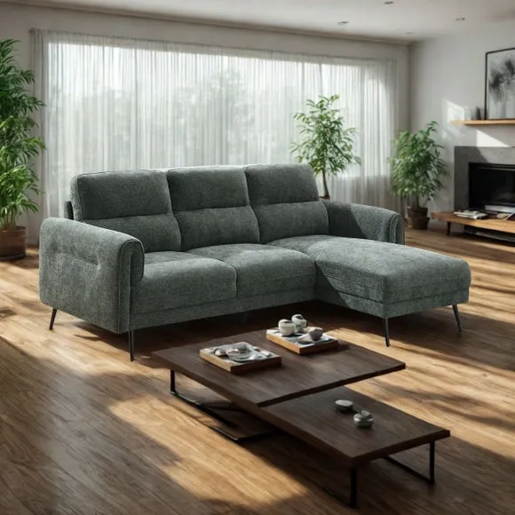 Oakley 3 Seater Chenille Corner Chaise Sofa