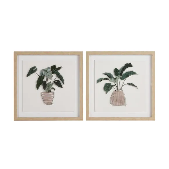 Set of 2 Modern Floral Framed Prints 3