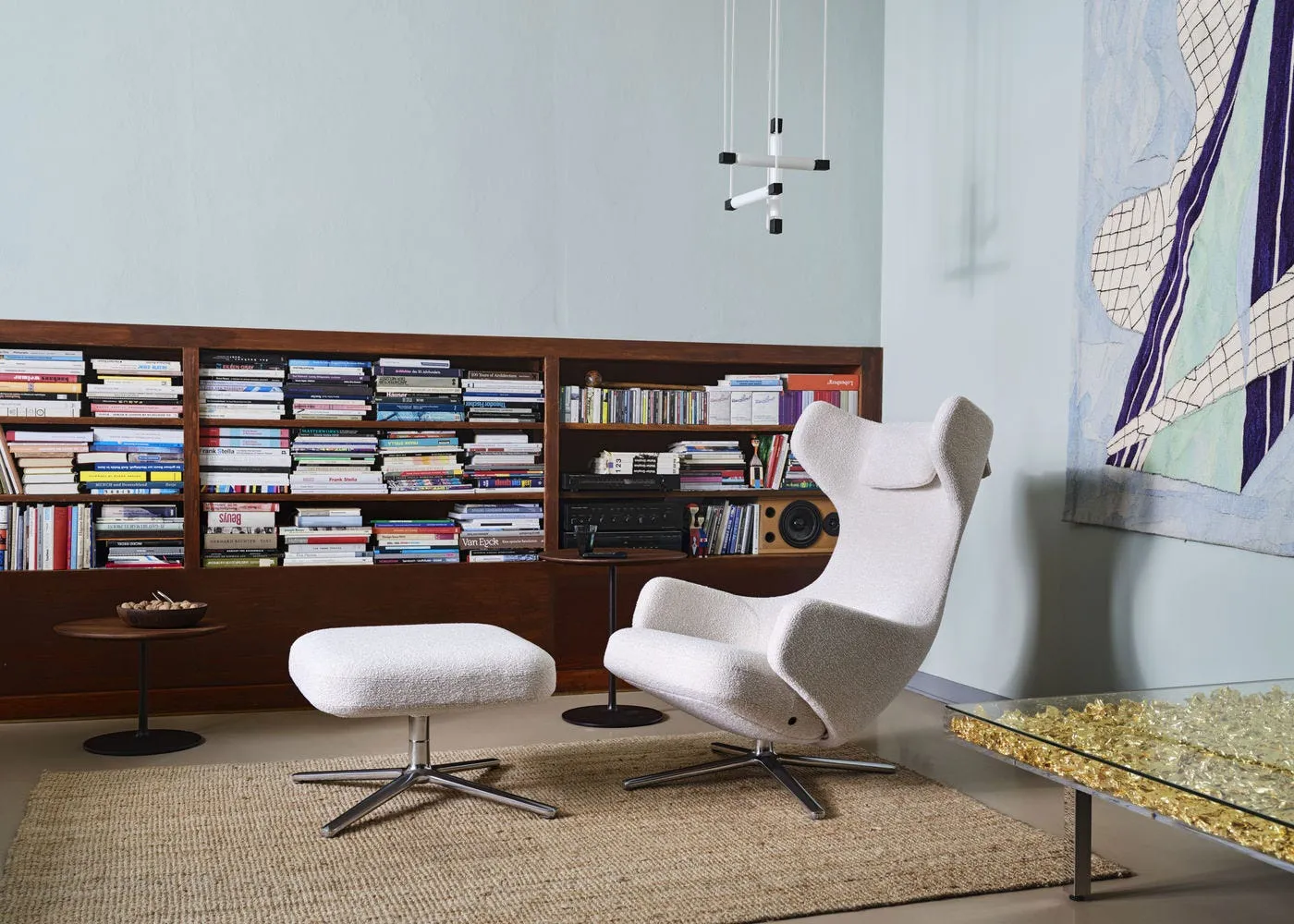 Vitra Grand Repos Chair Premium Leather Ochre Polished Base Glides for Carpets 2