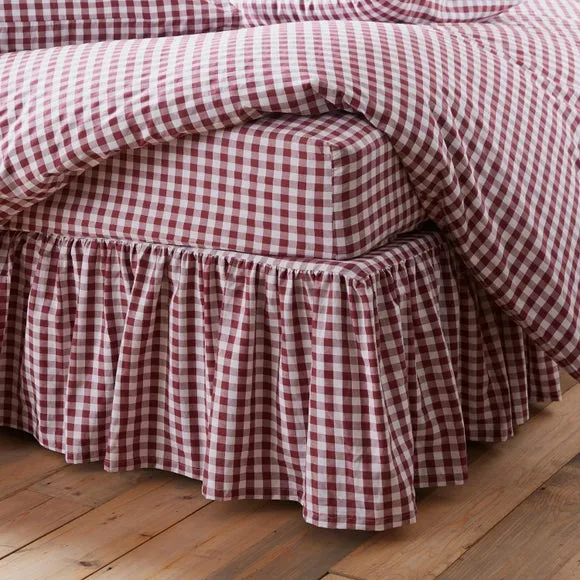 Portloe Woven Gingham 100% Cotton Frilled Valance 4