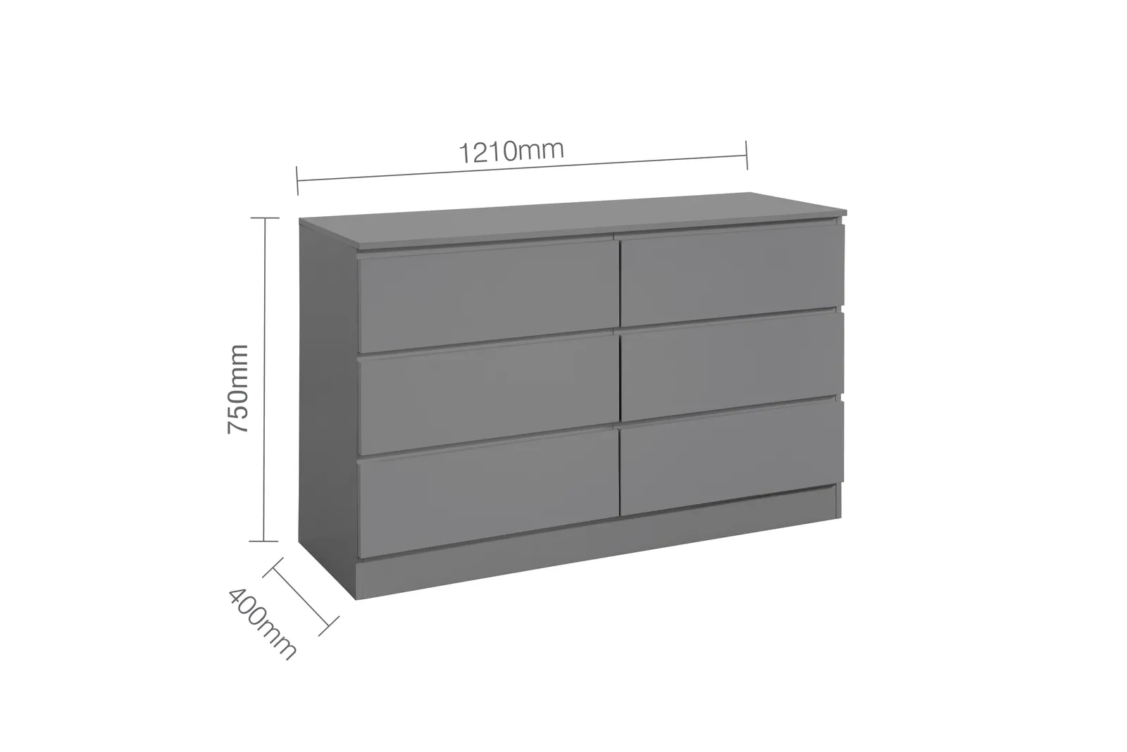 Birlea Oslo 6 Drawer Chest Grey 6