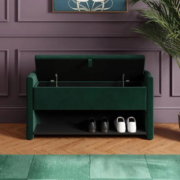 Estelle Velvet Hallway Storage Bench 2