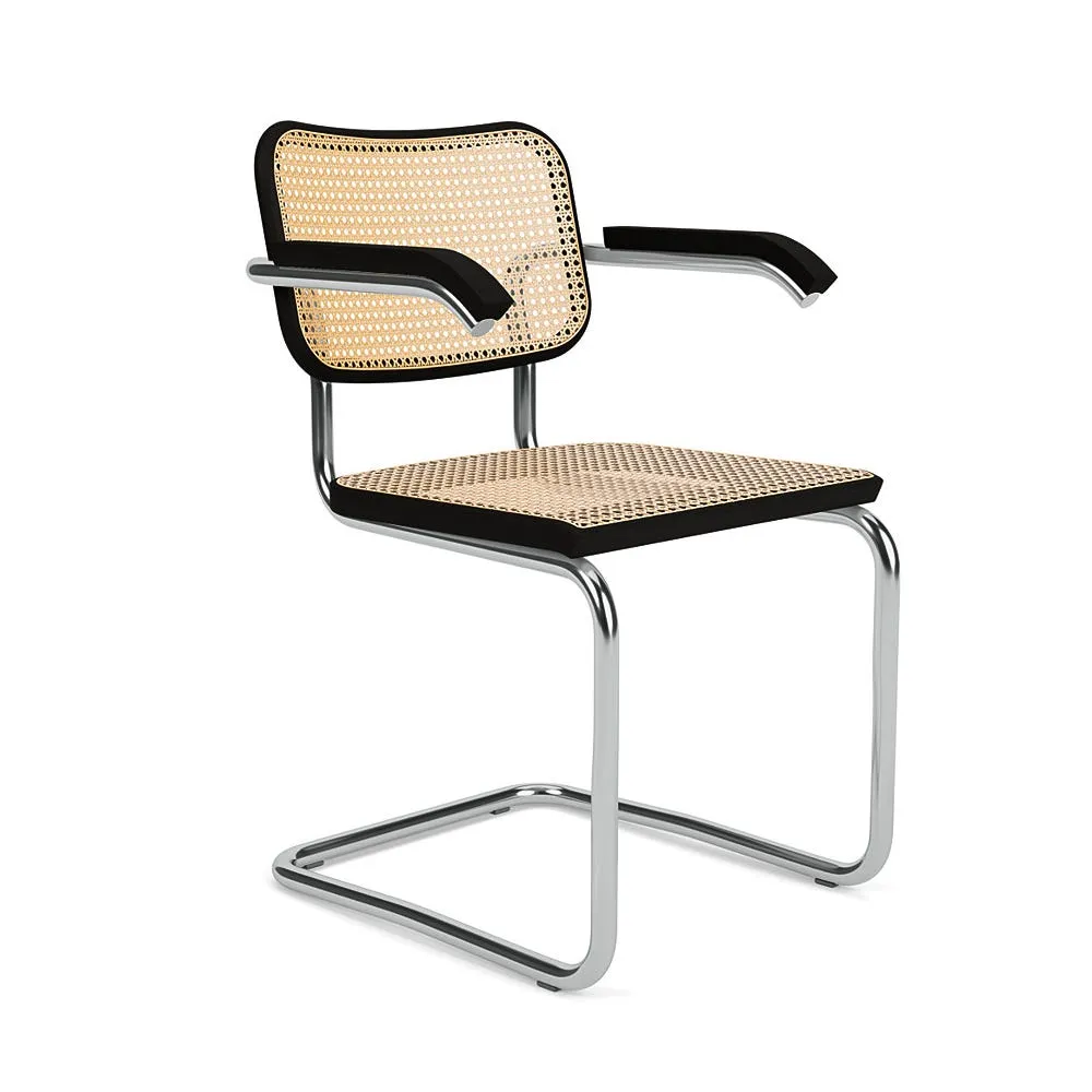 Knoll Cesca Armchair in Black Satin 2