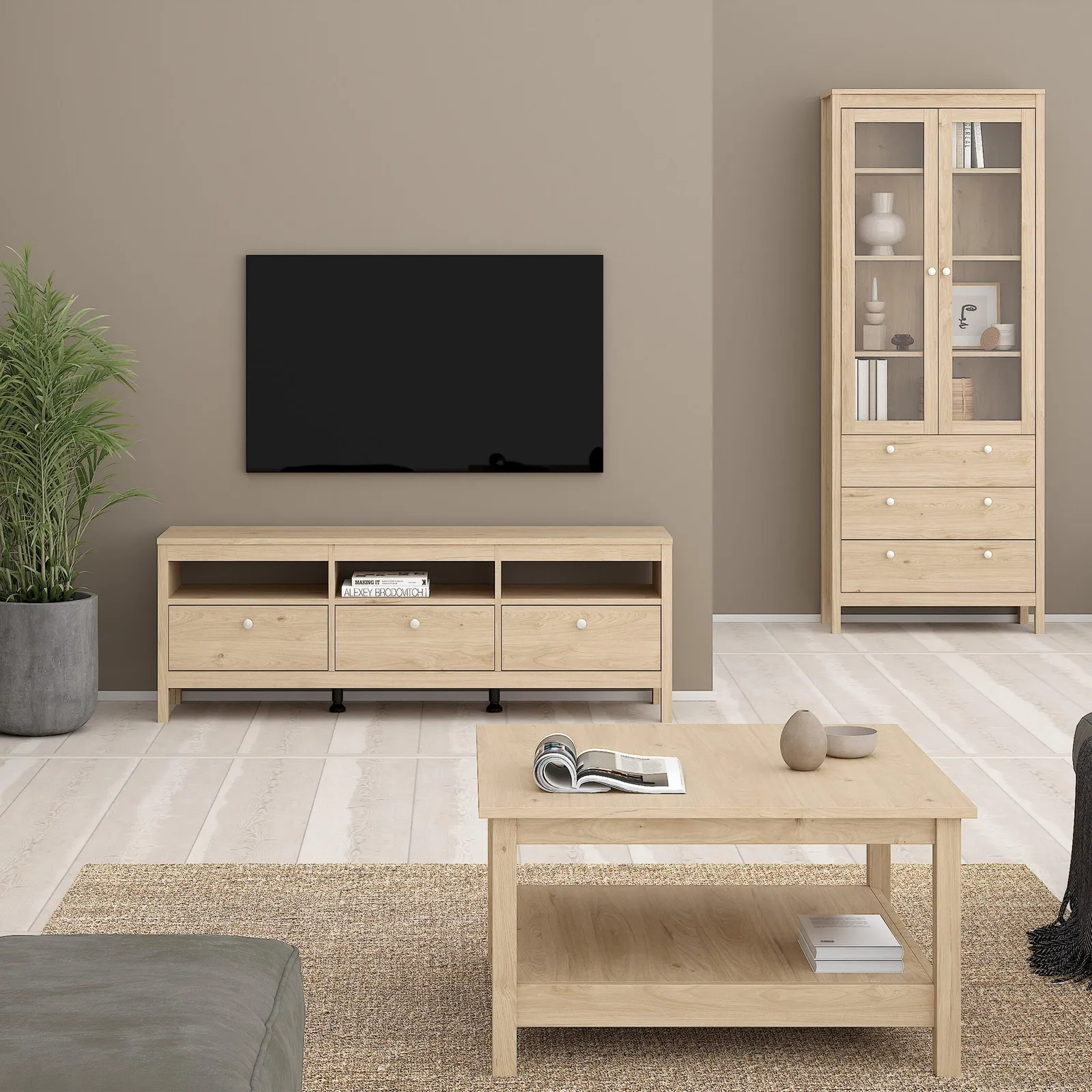 Furniture To Go Madrid Coffee Table in Jackson Hickory Oak in Light Oak 5