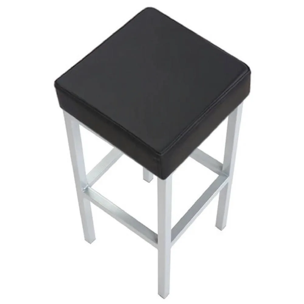 netfurniture Cara Padded Steel Square Stool in Black 6