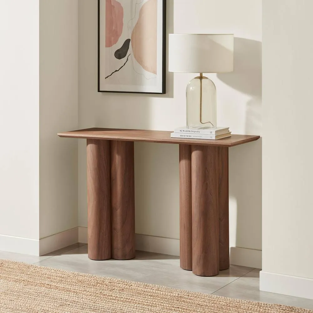 FurnitureboxUK Sutton Walnut Veneer Wood Console Table