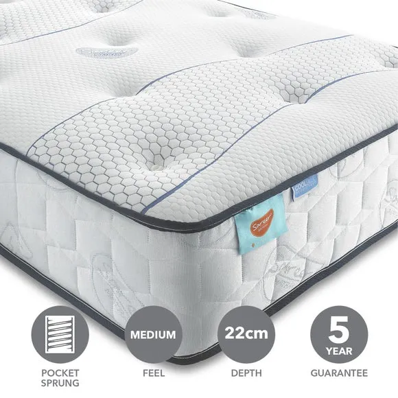 Return - Sareer Pocket Sprung Cool Blue Mattress, Small Single