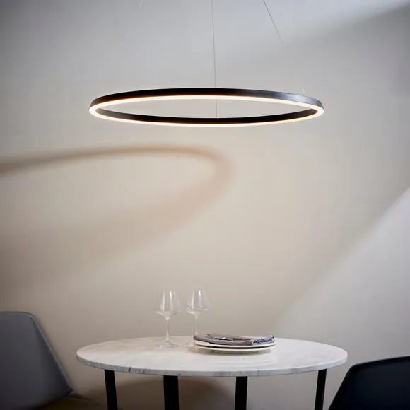 Return - Vogue Wheeler Integrated LED Hoop Ceiling Light, Black 3