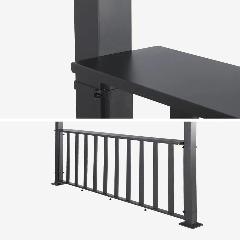 sweeek Louvered pergola 3x3m & 3m narrow counter in Dark Grey 5