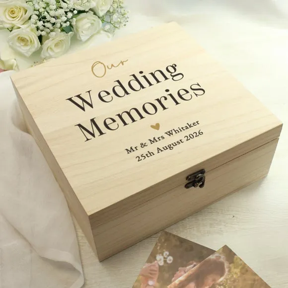Personalised Wedding Memories Wooden Keepsake Box