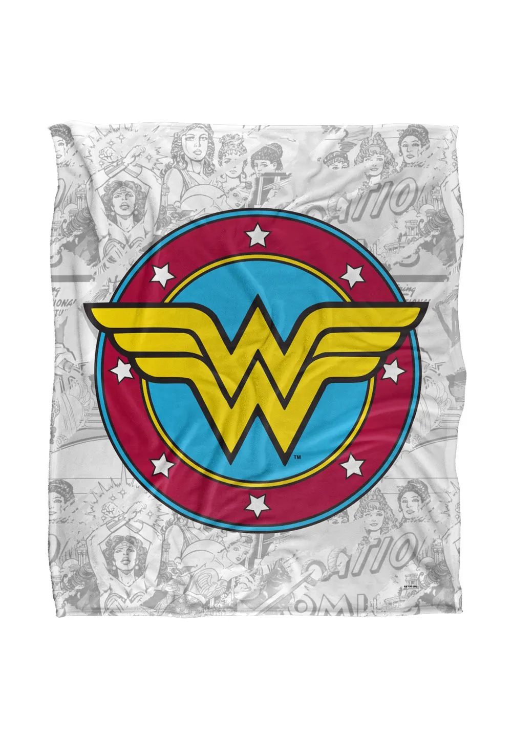 Wonder Woman Comic Logo Silky Touch Super Soft Throw Blanket 152 X 127 cm in White