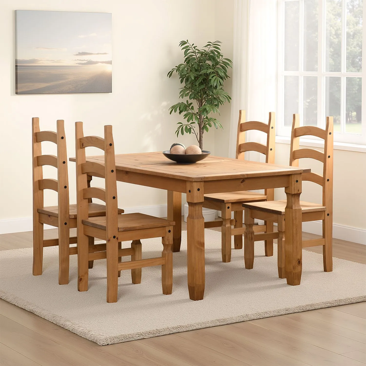 Seconique Corona 5' Dining Set in Natural