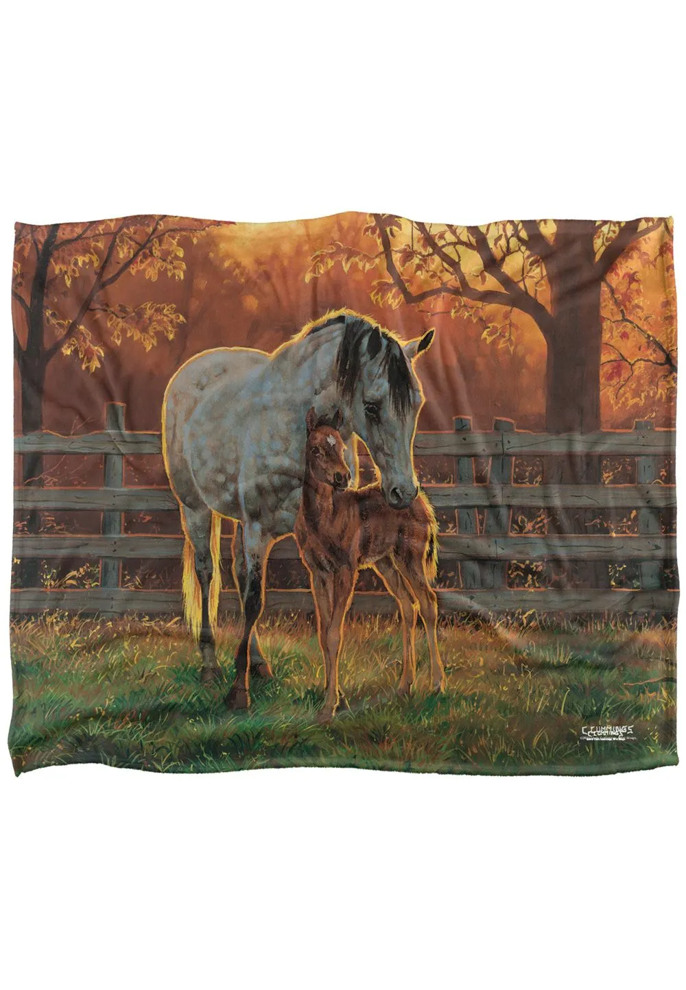 Wild Wings Mother & Child Silky Touch Super Soft Throw Blanket 152 X 127 cm in White