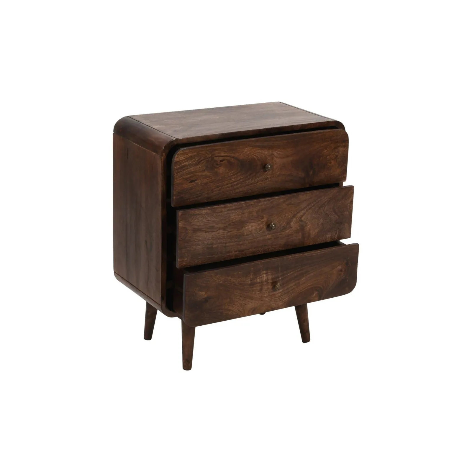 IH Design Malena Dark Mango Wood Chest Of 3 Drawers in Dark Brown 4
