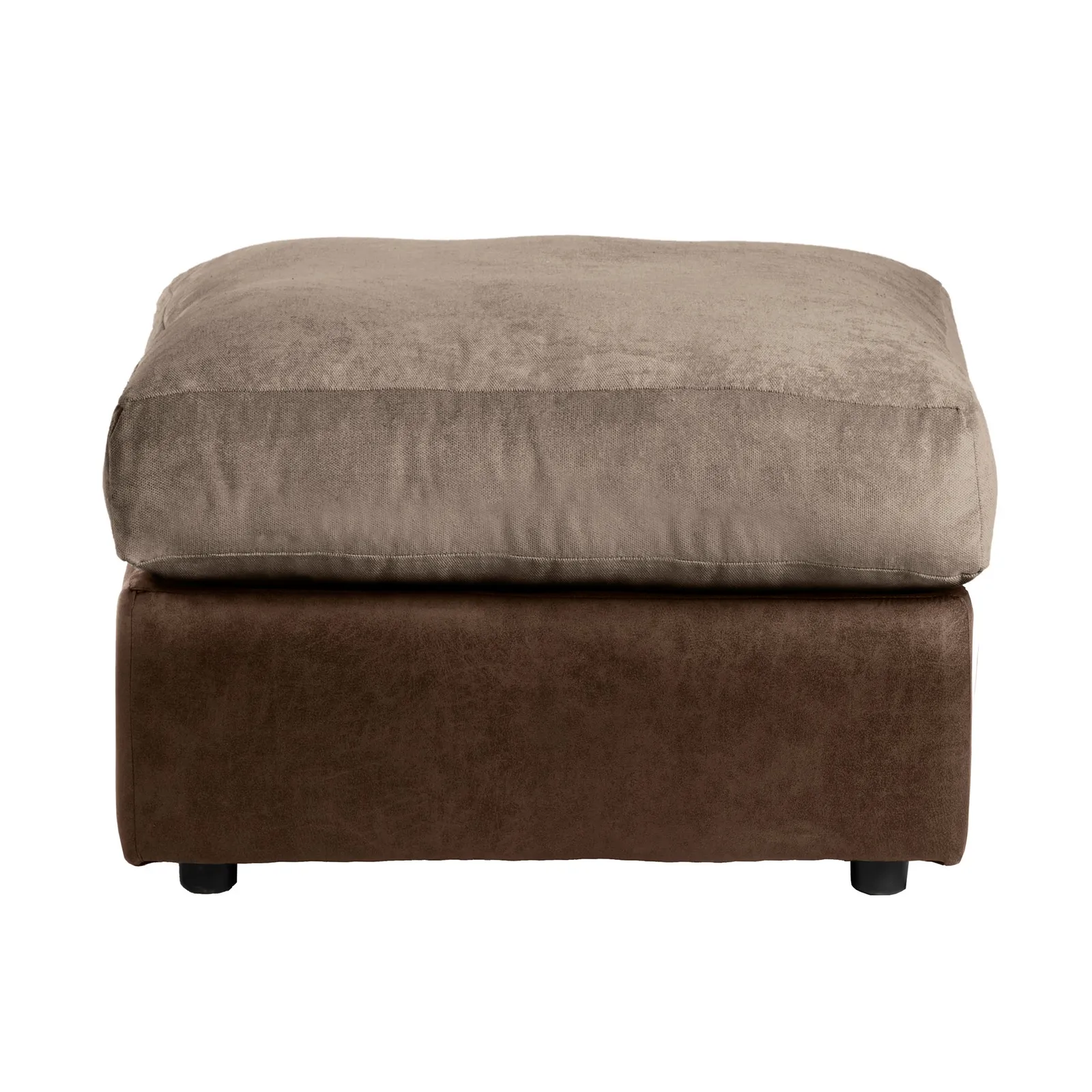Blake Fabric Combo Footstool Brown