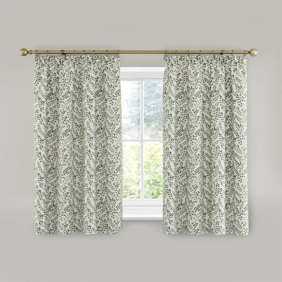 Shimla Embroidered Floral Pencil Pleat Curtains 5