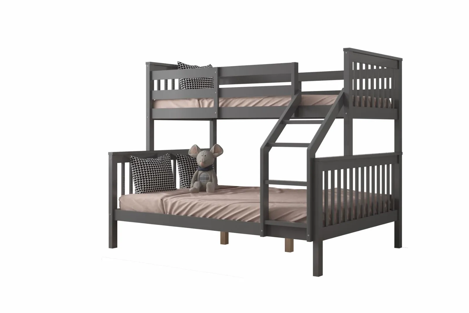 Flair Zoom Wooden Triple Bunk Bed in Grey 4