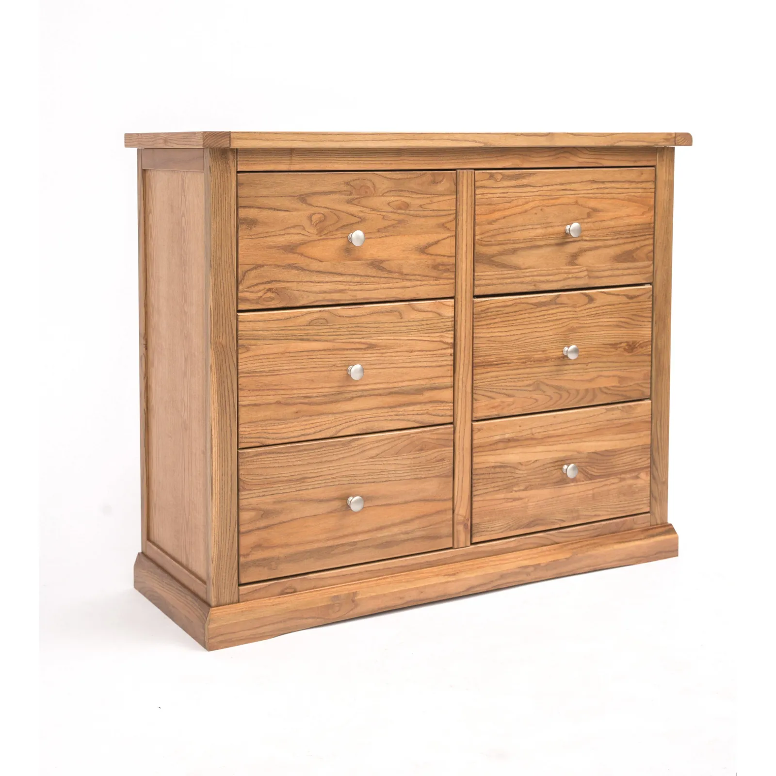 Cabinet Bits Salerno 6 Drawer Chest of Drawers Chrome Knob in Natural 2