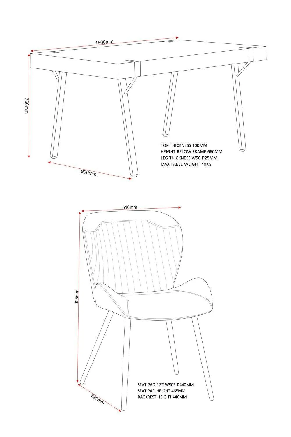 Seconique Treviso Dining Set with Quebec Chairs in Grey 6