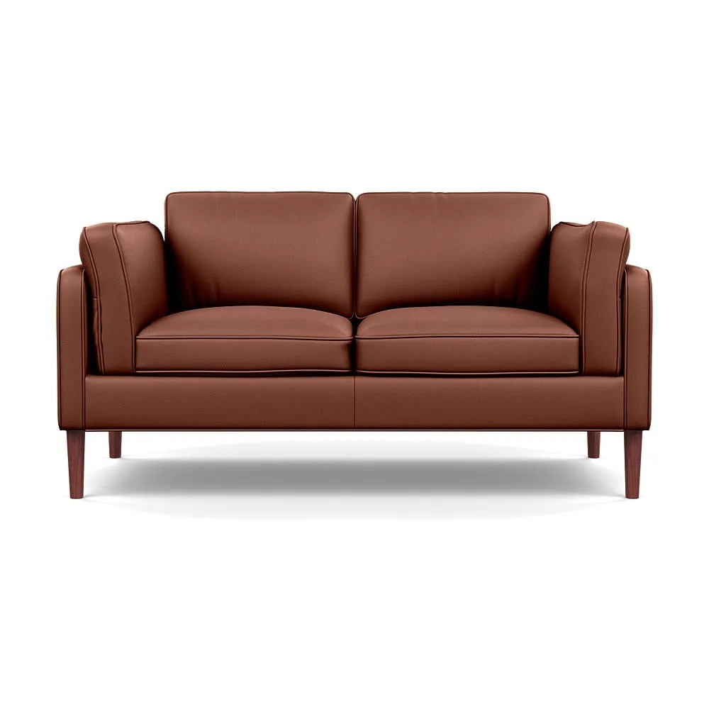 Heal's Sonno 2 Seater Leather Grain Brown 068 Walnut Feet 1
