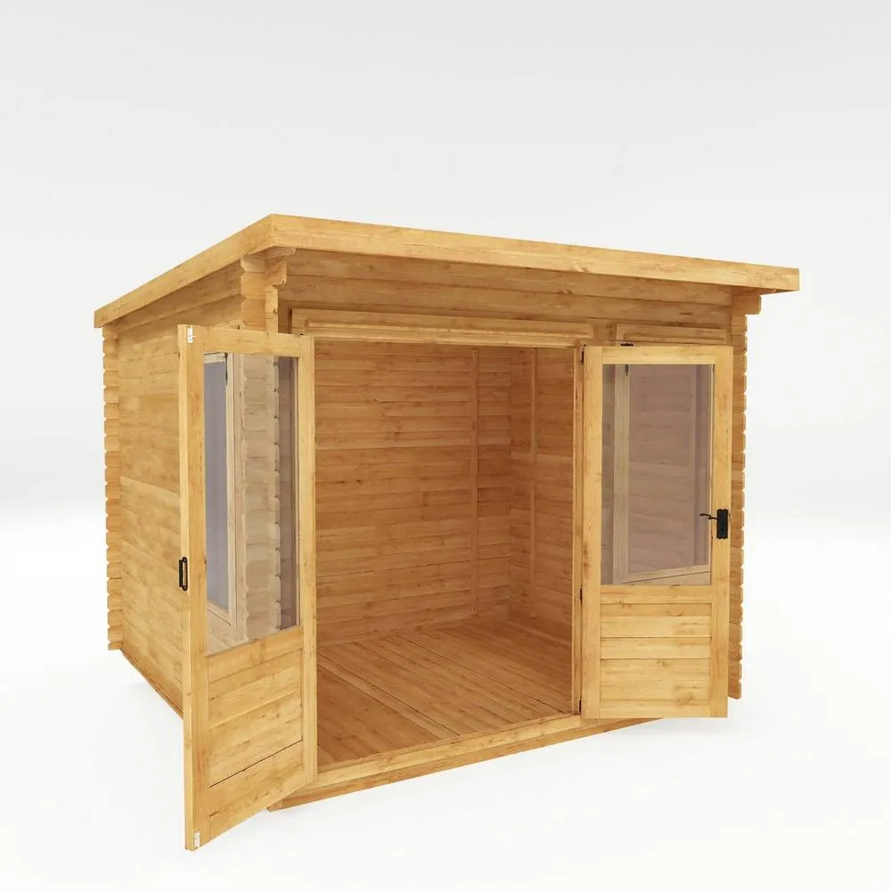 Mercia 3 x 3 m Pent Log Cabin - 19 mm - L332.6 x W302.4 x H249 cm - Brown in Light Tan 2