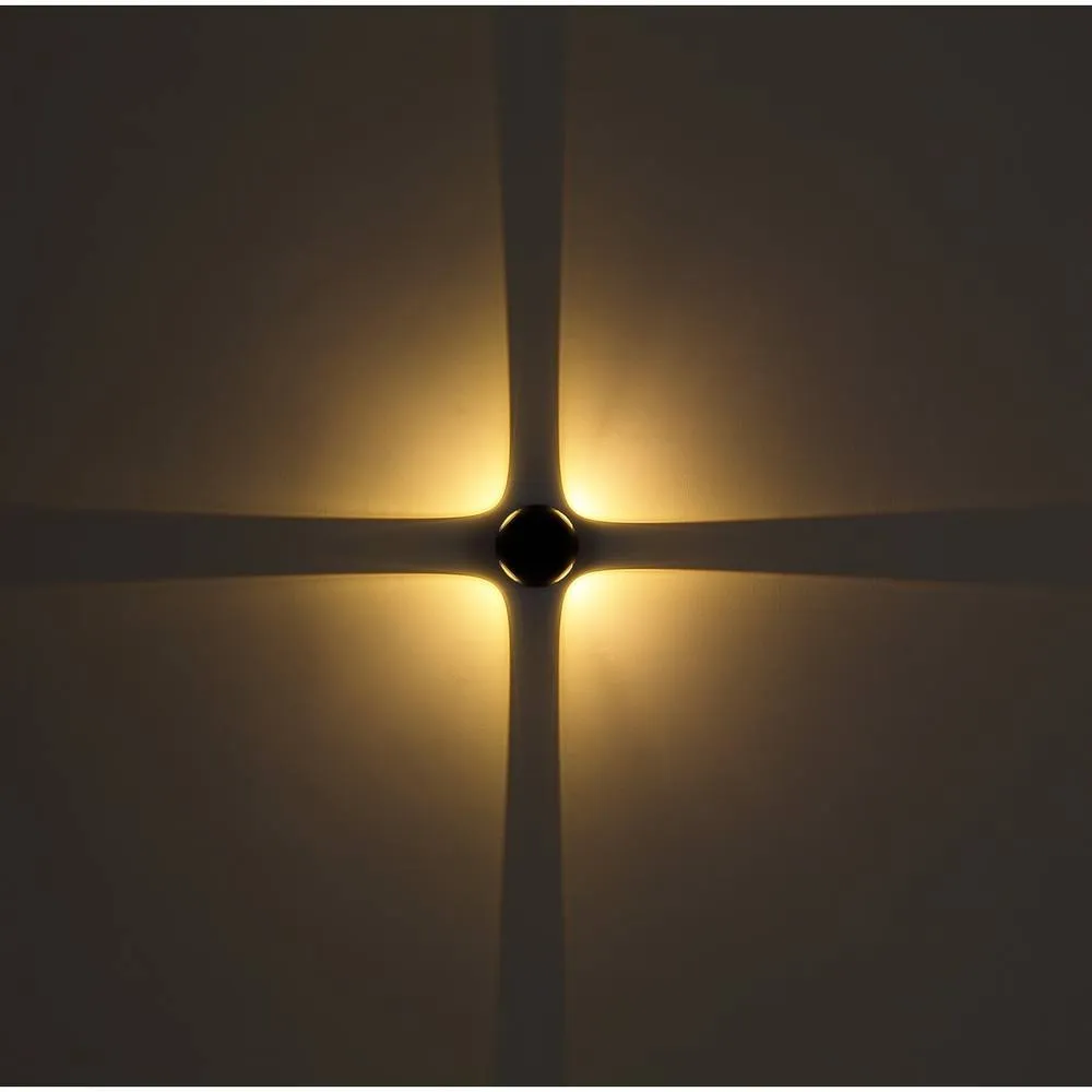 Netlighting Slice Outdoor Modern Wall Lamp Matt Black IP54 Glass Shade LED 3000K 5