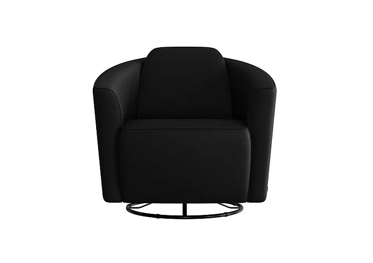 Ketty Leather Swivel Chair - Torello Nero - Sofas and Armchairs - In Time for Christmas