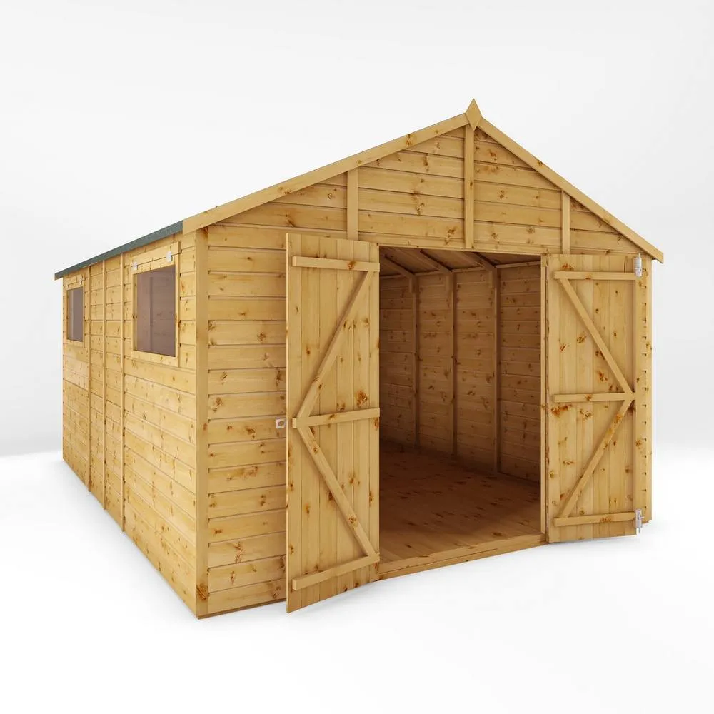 Mercia 14 x 10 Ft Premium Shiplap Apex Workshop - L427.4 x W322.7 x H252.4 cm in Light Brown 2