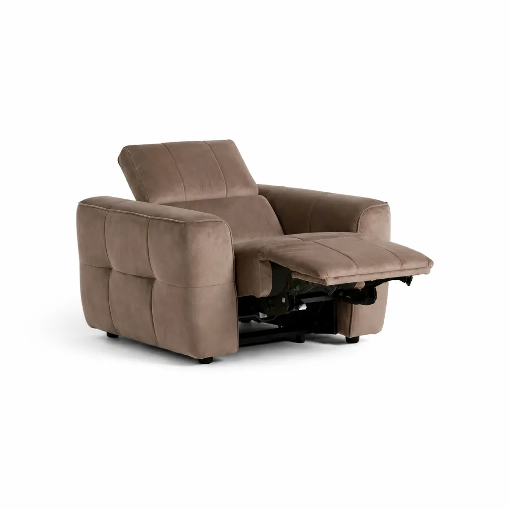 Rochester Power Recliner Armchair With Head Tilt, Neutral Fabric | Barker & Stonehouse 5