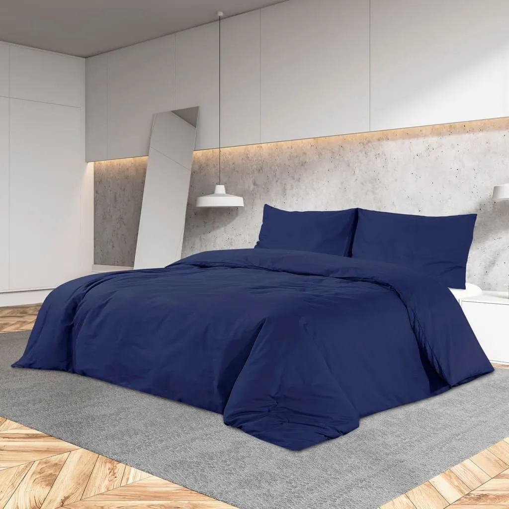 Berkfield Home Duvet Cover Set Navy Blue 200x220 cm Light-weight Microfiber