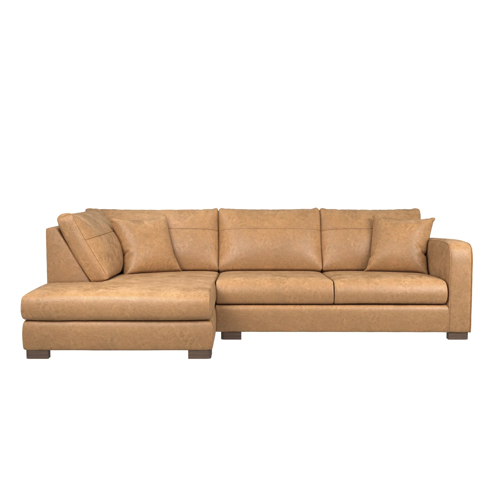Carson Faux Leather Left Hand Corner Sofa Brown