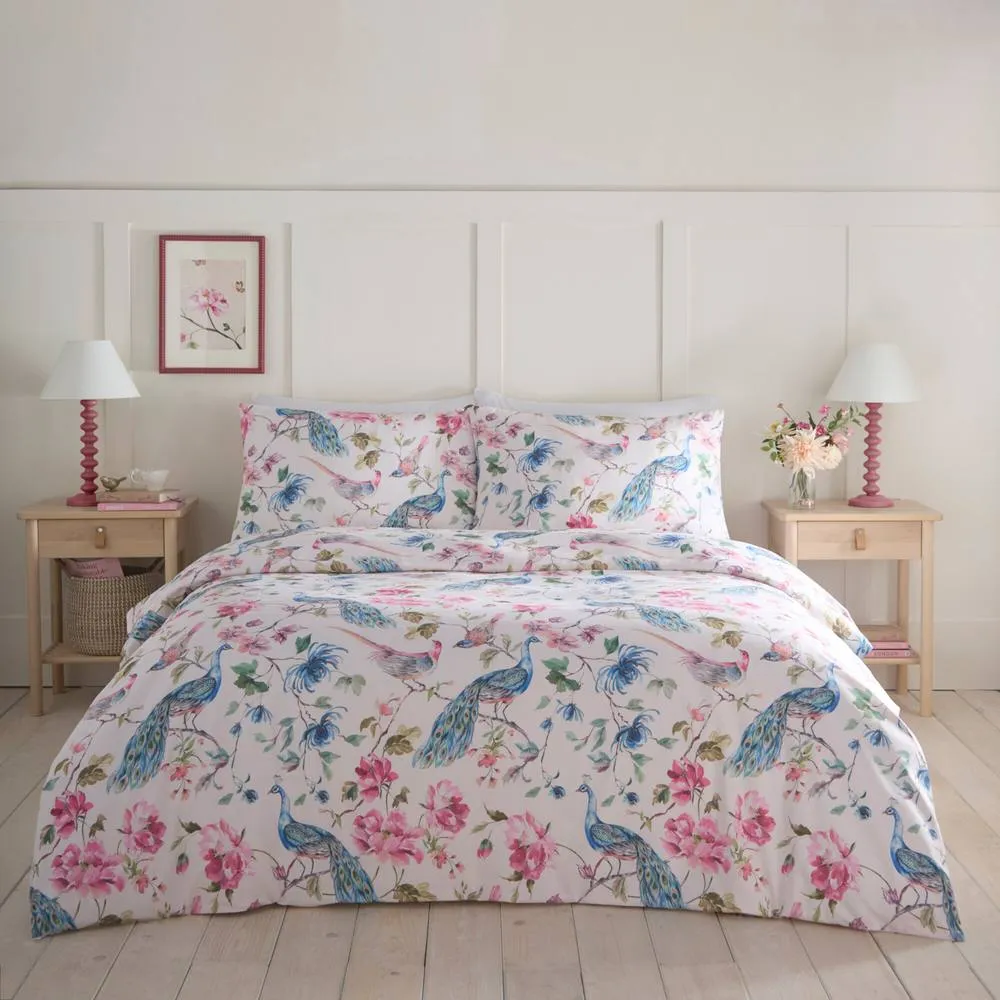 Portfolio Home Selene Floral Birds Duvet Cover Quilt Set With Pillow Case Bedding