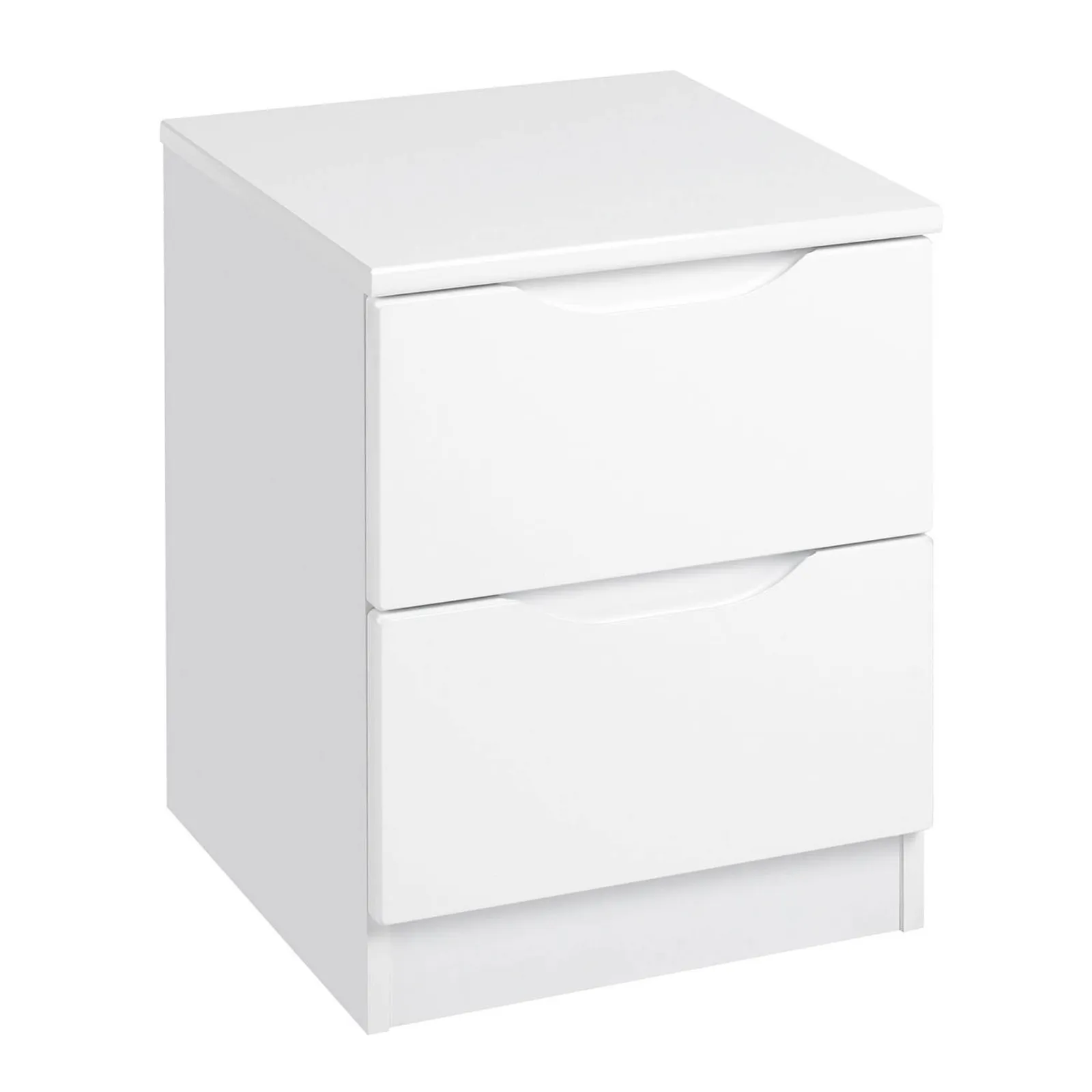Legato White Gloss 2 Drawer Bedside Table White