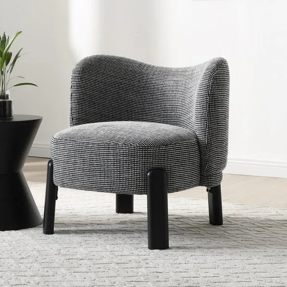 Cora Two Tone Woven Fabric Accent Chair