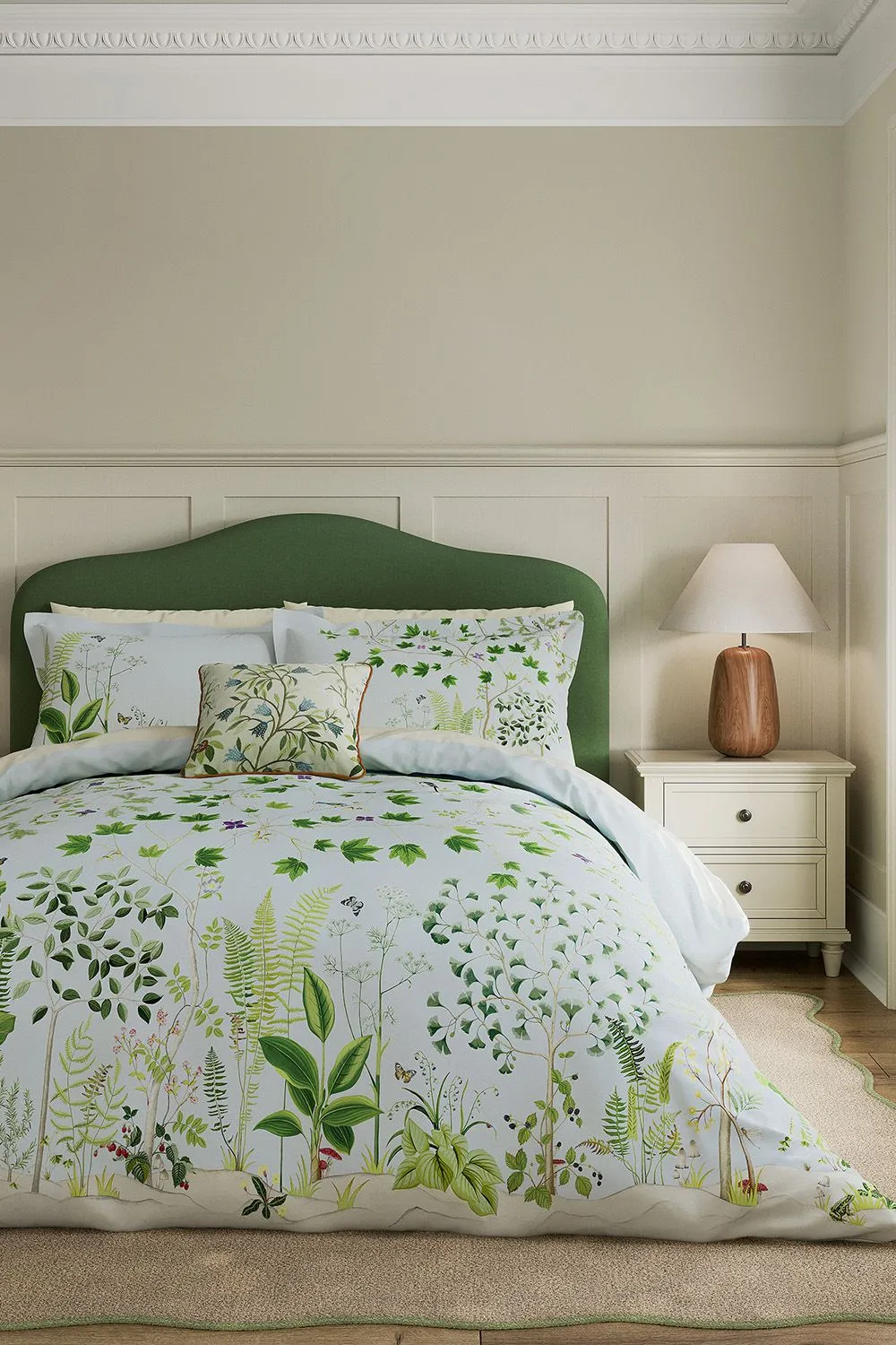 Sanderson 'Sycamore & Oak' Cotton Sateen Duvet Cover Set in Blue