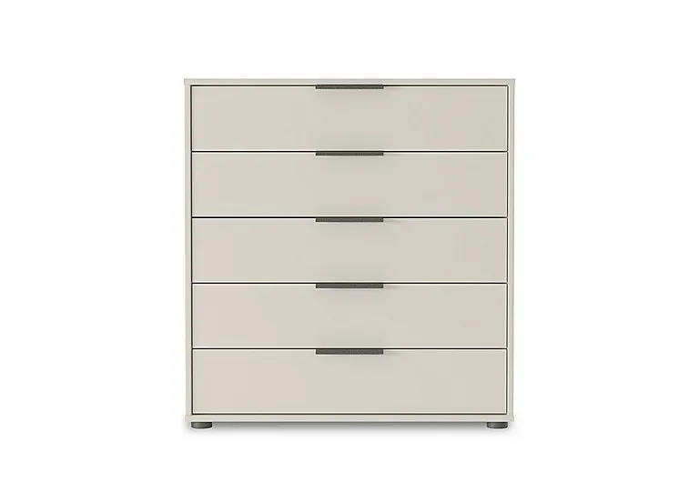 Instinct 80cm 5 Drawer Matt Finish Chest - Champagne - Bedroom Furniture - In Time for Christmas