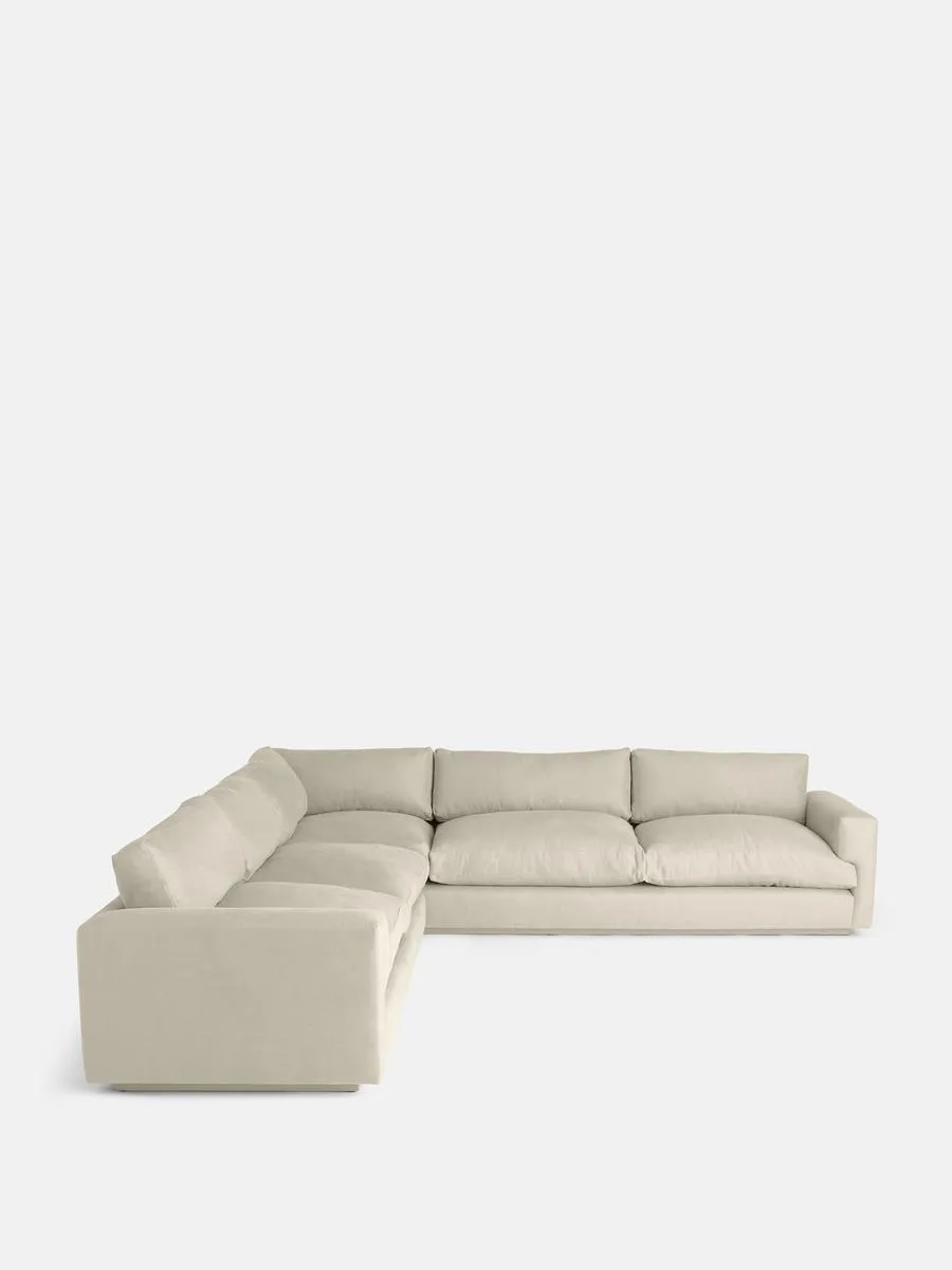 Mossley Corner Sofa, Linen Natural