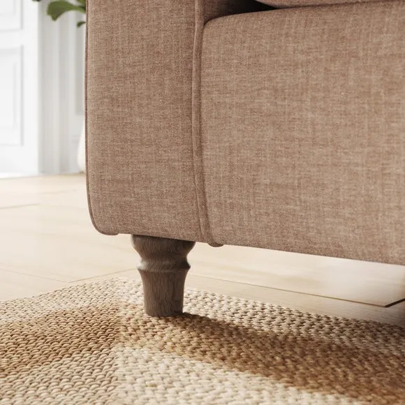 Flori Tonal Plush Chenille Corner Sofa 4