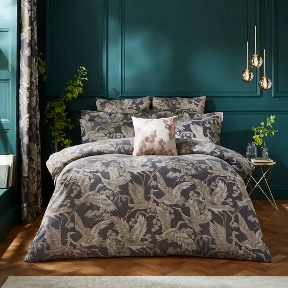 Dorma Gilded Crane Duvet Cover & Pillowcase Set 1