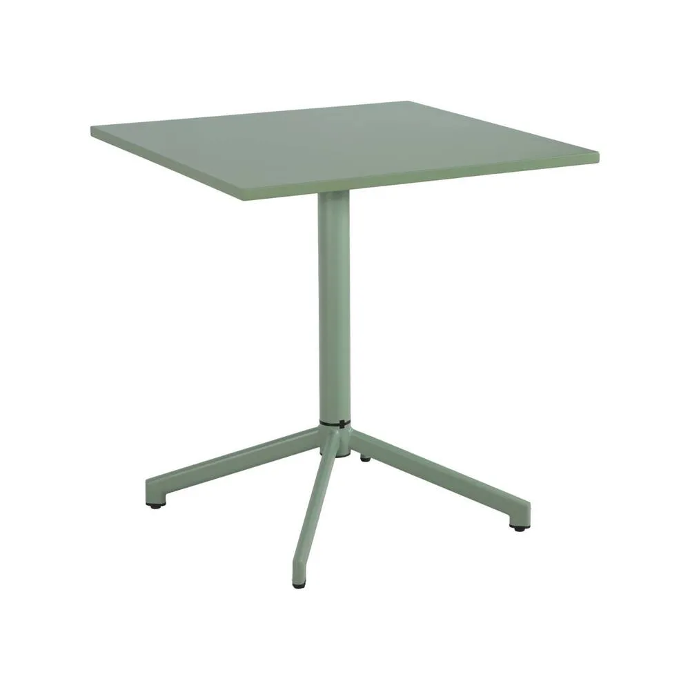 sweeek Square folding bistro garden table, steel seats 2 in Light Green 2