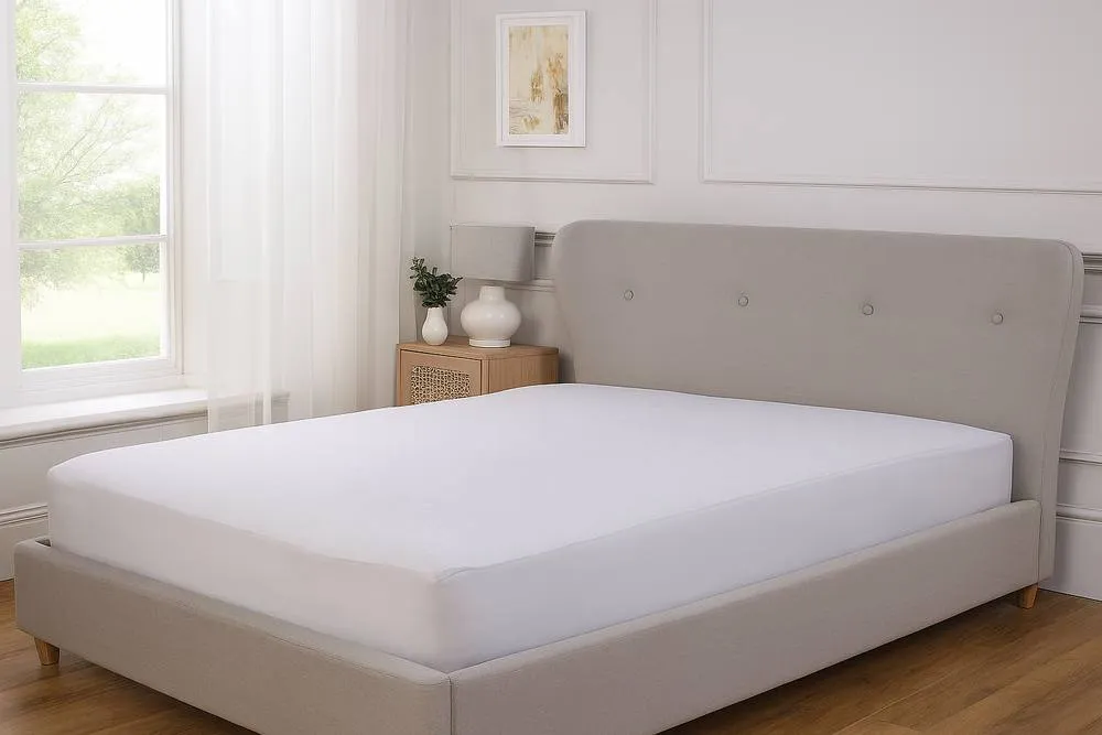 Rapport Home Terry Waterproof Mattress Protector Elastic Skirt (White) in White
