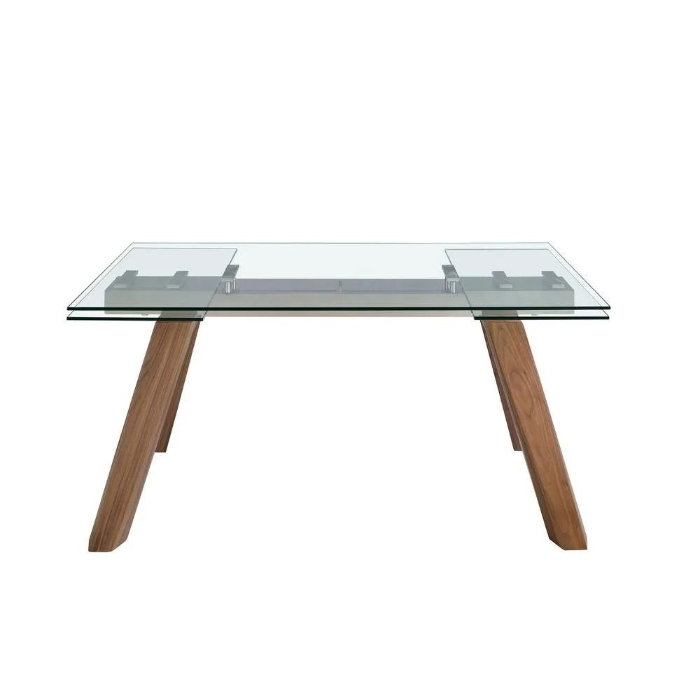Angel Cerda Rectangular Extending Dining Table, Tempered Glass in Brown 2