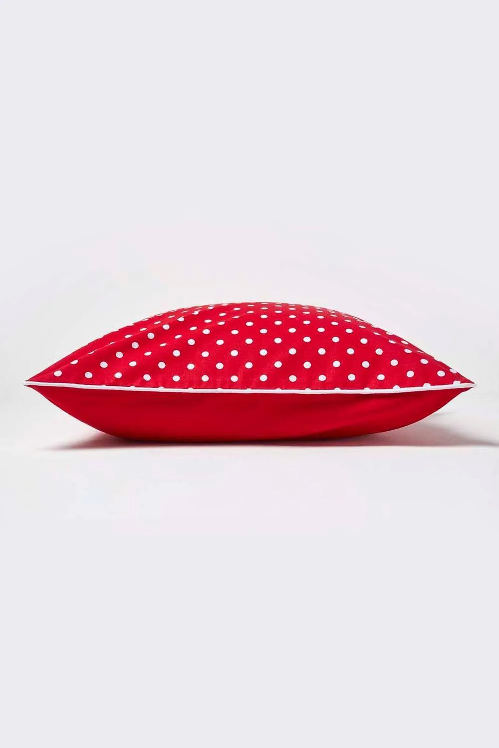Homescapes Cotton Polka Dots Cushion Cover in Red 3