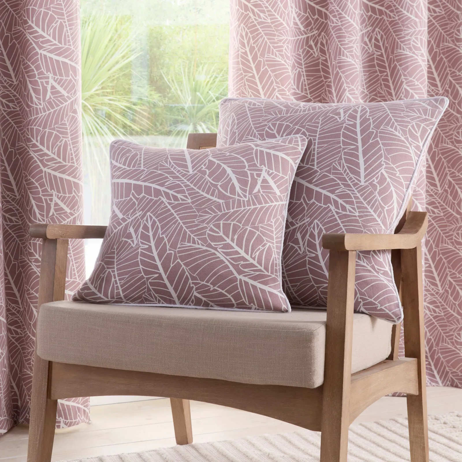 Portfolio Home Madison Pair of Square Cushion Covers 43x43cm in Purple