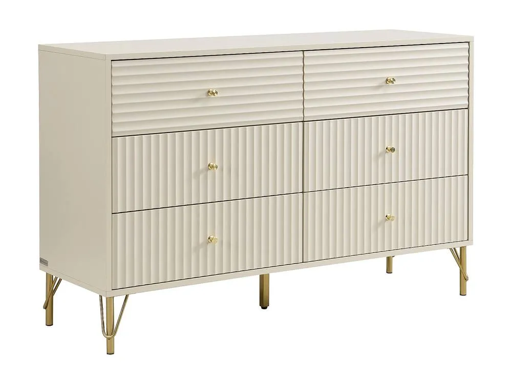 Vente-unique 6-Drawer Chest Of Drawers - Beige - LOUREO 4
