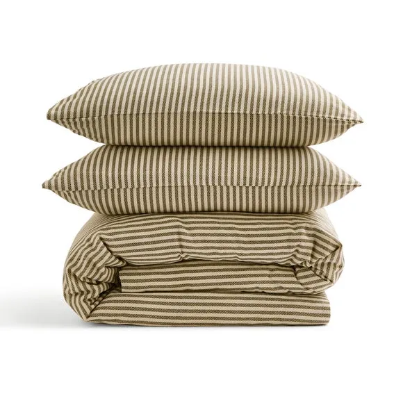 Camille Stripe 100% Brushed Cotton Duvet Cover & Pillowcase Set 5