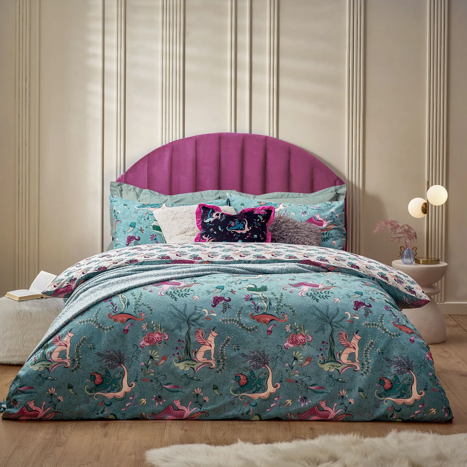 Furn Athena Mythological Duvet Set in Blue